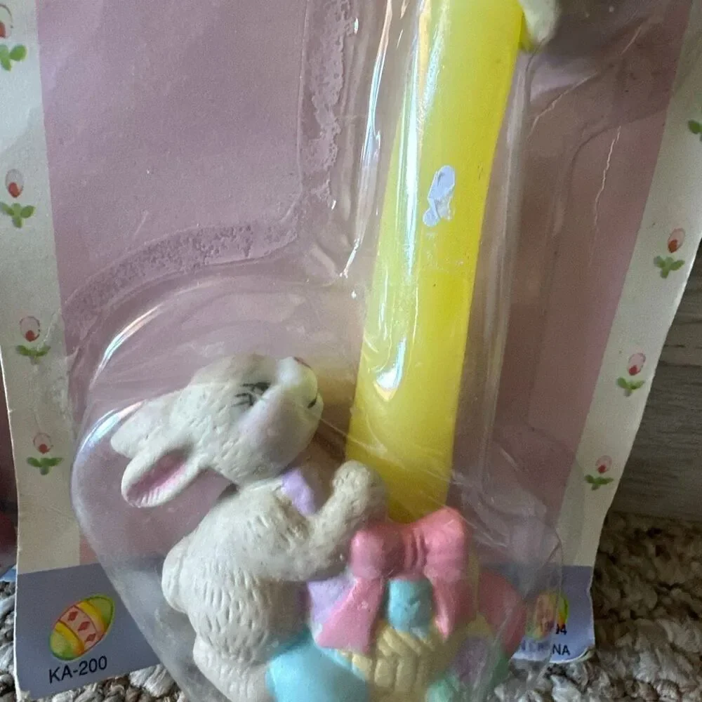Hermitage pottery Hand painted ceramic Easter candle set 1994 set of 2